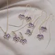 Collier et boucles d'oreilles en Zircon violet plaqué or 14K pendentif en feuille d'érable