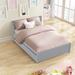 Full Bed Durable Pine Wood Platform Bed with Twin Trundle, Grey