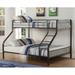 Caius Metal Bunk Bed (Twin XL over Queen) in Gunmetal with Guardrails and Ladder