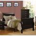 Louis Philippe III Full Sleigh Bed in Black with KD Headboard and Footboard