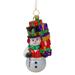 6" Savvy Shopper Snowman Glass Christmas Ornament #1020863