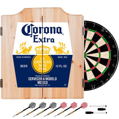 Corona Dart Board Set with Cabinet - Label - 20.5" x 3.5" x 24.75"
