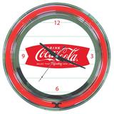 Coca Cola Refreshing Feeling Neon Clock - Silver/White