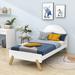 George Oliver Wooden Platform Bed w/ Headboard Metal in White | 39 H x 40 W x 78 D in | Wayfair 5938DA56D98046828881E7CD009F9DE9