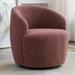 Barrel Chair - Latitude Run® 25.6" W Tufted Swivel Barrel Chair Polyester/Fabric in Red | 27.5 H x 25.6 W x 25.6 D in | Wayfair