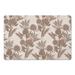 Brown 18 x 27 x 1 in Kitchen Mat - Gracie Oaks Tones Protea Blooms Kitchen Mat Synthetics | 18 H x 27 W x 1 D in | Wayfair