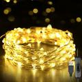 MABOTO Fairy Lights 12M 120 Leds String Lights Usb Ip65 Waterproof Warm White For Xmas Wedding Indoor/Outdoor-Silver Wire