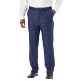 Men's Big & Tall KS Signature Easy Movement® Plain Front Expandable Suit Separate Dress Pants by KS Signature in Navy Check (Size 50 40)