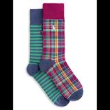 Polo By Ralph Lauren Underwear & Socks | Big & Tall Polo Ralph Lauren 2-Pk Summer Plaid Stripe Socks - Hot Pink King Size | Color: Pink/Red | Size: Xl