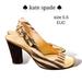 Kate Spade Shoes | Kate Spade Zebra Print Striped Neutral Open Toe Heels Buckle Slingback 5.5 | Color: Brown/Cream | Size: 5.5