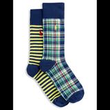Polo By Ralph Lauren Underwear & Socks | Big & Tall Polo Ralph Lauren 2-Pk Summer Plaid Stripe Socks - Navy King Size | Color: Red | Size: Xl