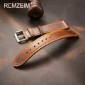 Bracelet de montre en cuir véritable rétro cuir de vachette 18mm 19mm 20mm 21mm 22mm