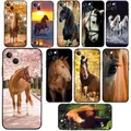 Coque élégante avec chevaux bruns pour iPhone belle coque pour iPhone 14 13 Pro X XS Max 7 8 Plus