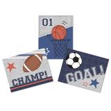 Lambs & Ivy Baby Sports 3 Piece Unframed Nursery/Child Wall Art 11” X 14”