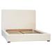 Colton White Linen Upholstered Panel Platform Bed, Eastern King