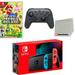 Nintendo Switch Console Neon Red & Blue with Extra Wireless Controller New Super Mario Bros. U Deluxe and Screen Cleaning Cloth