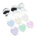 Mini Pocket Heart Shaped Makeup Mirror Cosmetic Compact Mirrors Portable Double Sides Make up Mirror for Women (Random Color)