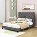 Red Barrel Studio® Queen Size Bed w/ Headboard Upholstered/Linen in Gray | 51 H x 65.2 W x 85 D in | Wayfair 292967A185864FA28A2727350FC17146