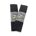 Designcovers A set(2 pcs) Cotton Two Tone Black and Silver With Butterfly Design Universal Car Safety Seat Belt Strap Cover Shoulder Pad / Cushion Fits any Car