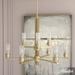 Hunter Gatz Alturas Gold with Ribbed Glass 9 Light 2 Tier Chandelier Ceiling Light Fixture