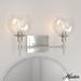 Hunter Xidane Brushed Nickel with Clear Glass 2 Light Vanity Wall Light Fixture