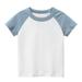 Cathalem 5t Boys Shirts Toddler Kids Baby Boys Girls Color Block Short Sleeve Crewneck T Shirts Tops Tee Boys Shirts Long Sleeve Shirt Light Blue 4-5 Years