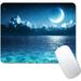 Ocean and Moon Mouse Pad Mouse Pad Romantic Moon On Sea in Magic Night Mouse Pad Mouse Mat Square Waterproof Mouse Pad Non-Slip Rubber Base Mousepad for Office Laptop 9.5 x7.9 x0.12 Inch