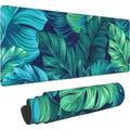 Tropical Palm Leaves Mouse pad Hawaii Beach Jungle Leaves Mouse pad Palm Leaves Floral Mousepad Green Tropical Leaves Mouse Mat Mouse Pad for Computers Laptop Office 31.5 x12 x0.12