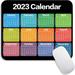 Square Mouse Pad 2023 Calendar Personalized Premium-Textured Mousepads Design Washable Lycra Cloth Mousepad Non-Slip Rubber Base Computer Mouse Pads for Wireless Mouse