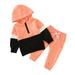 Blanket Set for Baby Girl for Baby Girl Toddler Baby Girls Autumn Patchwork Cotton Hooded Long Sleeve Long Pants Tops Hoodie Sweatshirt Set Outfits Clothes Girls Outfits Size 3 Months