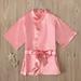 Cathalem Sleepers 18 Months Robes Solid Kimono Kids Girls Pajamas Sleepwear Bathrobe Toddler Satin Girls 5 Year Old Girl Pajamas Pajamas Pink 12-18 Months