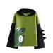 Toddler Girls Boys Dinosaur Hoodie Pullover Sweatshirt Cute Raglan Sleeve Splice Cartoon Hooded Winter Kids Casual Tops Black 150