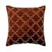 Toss Pillow Cover Orange 20 x20 (50x50 cm) Throw Pillow Covers Velvet Beaded Throw Pillows For Couch Geometric Pattern Art Deco Style - Rustic Joy