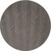 Ahgly Company Indoor Round Patterned Mocha Brown Novelty Area Rugs 5 Round