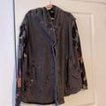 Free People Jackets & Coats | Free People Jacket Oversized With Slim Floral Sleeves Size Small | Color: Black/Gray | Size: S