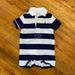 Ralph Lauren One Pieces | Baby Ralph Lauren Striped Cotton Rugby Shortall Size 6 Month | Color: Blue/White | Size: 6mb