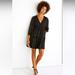 Madewell Dresses | Madewell Metallic Jacquard Faux-Wrap Tiered Mini Dress Size Petite Large Pl | Color: Black/Gold | Size: Lp