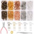 Earring Making Kit 1403pcs Earring Kit for Making Earrings with Earring Hooks Jump Rings Earring Backs Jump Ring Opener Tweezers and Pliers