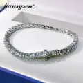 PANSYSEN-Bracelets à breloques en diamant Moissanite simulé argent regardé 100% or blanc 18