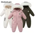 Combinaison d'hiver pour bébé-30 degrés salopette polaire doublée épaisse vestes à capuche