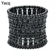 Yacq-Bracelet multicouche pour femme bijoux en cristal argent or noir cadeau de fête de