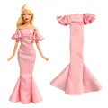 NK-Robe rose officielle pour princesse Barbie beurre robe de mariée manches bouffantes jupe pour