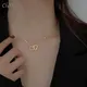 CIAXY-Collier Ras du Cou Double Coeur pour Femme Bijoux Plaqué Or 14K Clavicule JONecklace