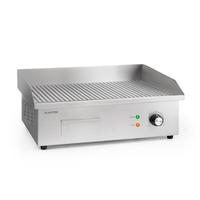 Klarstein Grillmeile 3000R Elektrogrill 3000W Platte 54,5x35cm geriffelt Silber-Metallic