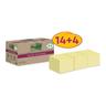 14 + 4 Haftnotizblöcke »Super Sticky Recycling Notes« 7,6 x 7,6 cm gelb, Post-it Super Sticky Recycling