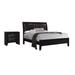 CDecor Home Furnishings Transylvania Black 2-Piece Bedroom Set w/ Nightstand Upholstered, in Black/Brown | 51.75 H x 64.25 W x 88.25 D in | Wayfair