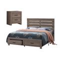 CDecor Home Furnishings Geary Barrel Oak 2-Piece Bedroom Set w/ Nightstand Wood in Brown | 48.5 H x 63 W x 85.75 D in | Wayfair 206817Q-S2N