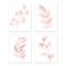 Sweet Jojo Designs Botanical Single Flower 4 Piece Set Paper Print in Pink/White | 10 H x 8 W x 0.1 D in | Wayfair 4P-Prints-Botanical-PK-LEAF