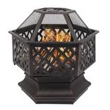 GoDecor 22 Iron Fire Pit Decoration Accent for Patio Backyard Poolside