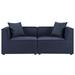 Ergode Saybrook Outdoor Patio Upholstered 2-Piece Sectional Sofa Loveseat - Navy